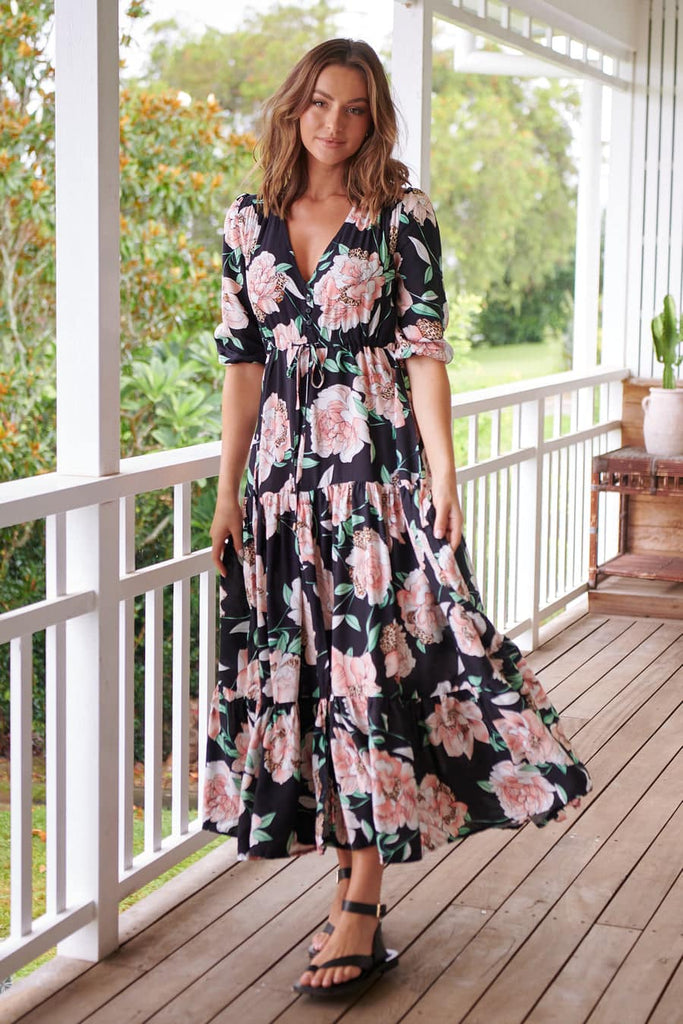 Jaase Tessa Maxi Dress | Peach Wildflower – Milk Fashion